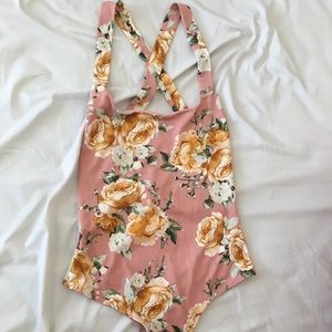 NWOT floral racerback bodysuit